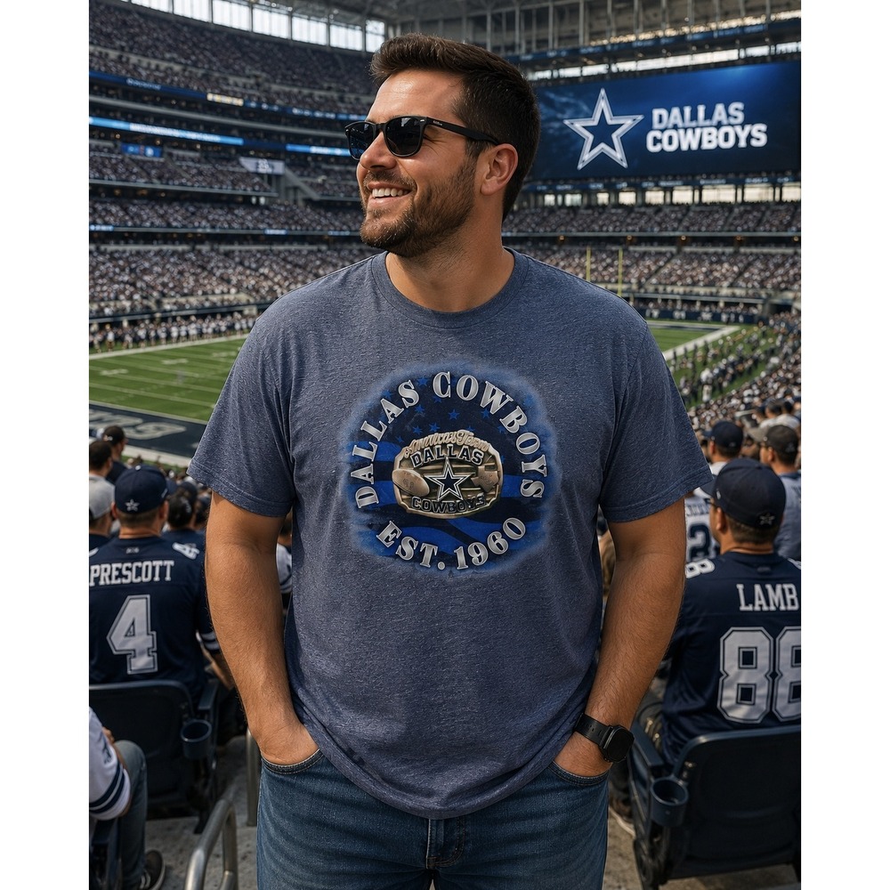 Dallas Cowboys Shirt Men's XL Fanatics NFL Football Graphic Tee Est 1960 Blue